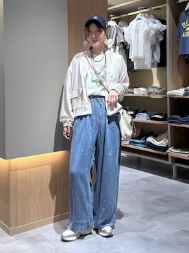 「LEPSIM（レプシィム）の3連ボールネックレス　287544（ネックレス、シルバー系）」を使った、aichangwさん（レディース）の春コーディネート