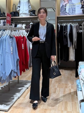 「GLOBAL WORK（グローバルワーク）のアイテム（ノーカラージャケット）」を使った、aichangwさん（レディース・165cm）の春コーディネート