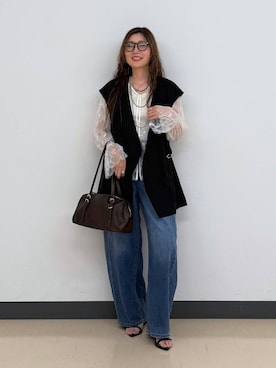 「LEPSIM（レプシィム）の3連ボールネックレス　287544（ネックレス、シルバー系）」を使った、aichangwさん（レディース）の春コーディネート