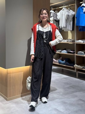 「LEPSIM（レプシィム）の3連ボールネックレス　287544（ネックレス、シルバー系）」を使った、aichangwさん（レディース）の夏コーディネート