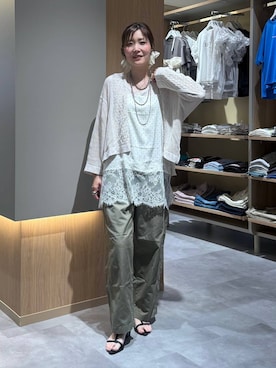 「LEPSIM（レプシィム）の3連ボールネックレス　287544（ネックレス、シルバー系）」を使った、aichangwさん（レディース）の春コーディネート