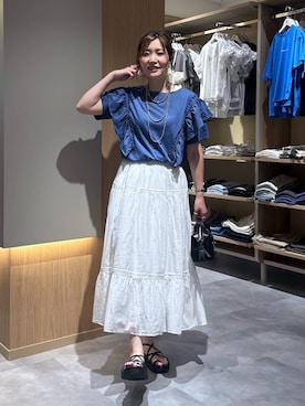 「LEPSIM（レプシィム）の3連ボールネックレス　287544（ネックレス、シルバー系）」を使った、aichangwさん（レディース）の春コーディネート