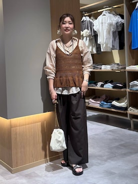 「LEPSIM（レプシィム）の3連ボールネックレス　287544（ネックレス、シルバー系）」を使った、aichangwさん（レディース）の春コーディネート