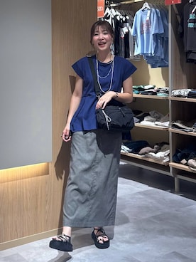 「アイテム（その他トップス、ホワイト系）」を使った、aichangwさん（レディース・164cm）の夏コーディネート