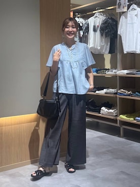 「LEPSIM（レプシィム）の3連ボールネックレス　287544（ネックレス、シルバー系）」を使った、aichangwさん（レディース）の夏コーディネート