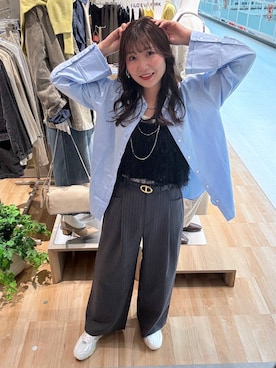 「LEPSIM（レプシィム）の3連ボールネックレス　287544（ネックレス、シルバー系）」を使った、aichangwさん（レディース）の秋コーディネート
