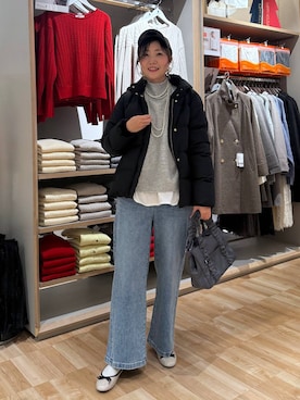 「GLOBAL WORK（グローバルワーク）のアイテム（ダウンジャケット/コート）」を使った、aichangwさん（レディース・165cm）の春コーディネート