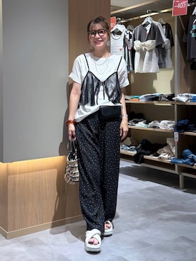 「niko and...（ニコアンド）のアイテム（かごバッグ）」を使った、aichangwさん（レディース・164cm）の夏コーディネート