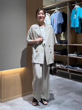 「LEPSIM（レプシィム）の3連ボールネックレス　287544（ネックレス、シルバー系）」を使った、aichangwさん（レディース）の夏コーディネート