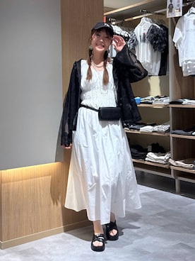 「LEPSIM（レプシィム）の3連ボールネックレス　287544（ネックレス、シルバー系）」を使った、aichangwさん（レディース）の夏コーディネート