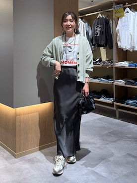 「LEPSIM（レプシィム）の3連ボールネックレス　287544（ネックレス、シルバー系）」を使った、aichangwさん（レディース）の春コーディネート
