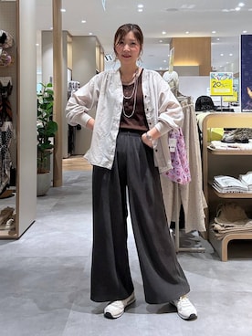 「LEPSIM（レプシィム）の3連ボールネックレス　287544（ネックレス、シルバー系）」を使った、aichangwさん（レディース）の春コーディネート