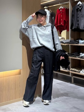 「GLOBAL WORK（グローバルワーク）の【BEVERLY HILLS POLO CLUB】UNISEX/刺繍キャップ/1017402（キャップ、ブラック系）」を使った、aichangwさん（レディース）の秋コーディネート