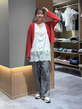 「LEPSIM（レプシィム）の3連ボールネックレス　287544（ネックレス、シルバー系）」を使った、aichangwさん（レディース）の春コーディネート