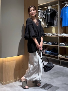 「LEPSIM（レプシィム）の3連ボールネックレス　287544（ネックレス、シルバー系）」を使った、aichangwさん（レディース）の春コーディネート