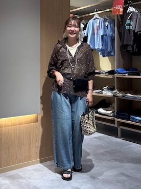 「アイテム（かごバッグ、その他）」を使った、aichangwさん（レディース・164cm）の夏コーディネート