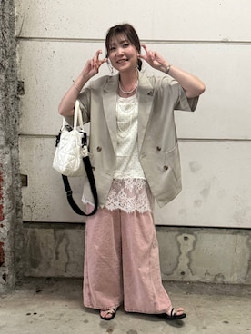 「LEPSIM（レプシィム）の3連ボールネックレス　287544（ネックレス、シルバー系）」を使った、aichangwさん（レディース）の春コーディネート