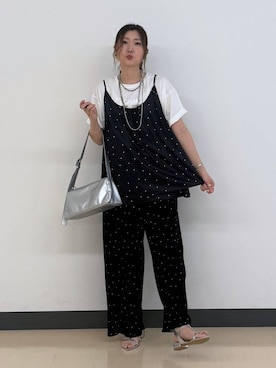 「LEPSIM（レプシィム）の3連ボールネックレス　287544（ネックレス、シルバー系）」を使った、aichangwさん（レディース）の春コーディネート