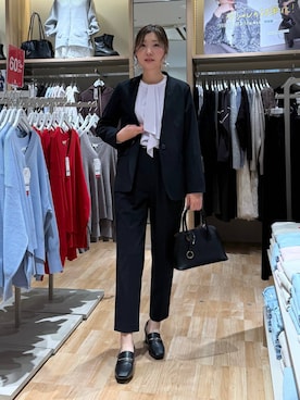 「GLOBAL WORK（グローバルワーク）のアイテム（ノーカラージャケット）」を使った、aichangwさん（レディース・165cm）の春コーディネート