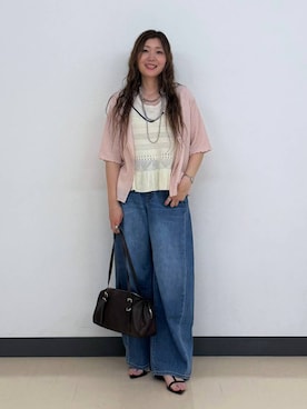 「LEPSIM（レプシィム）の3連ボールネックレス　287544（ネックレス、シルバー系）」を使った、aichangwさん（レディース）の春コーディネート