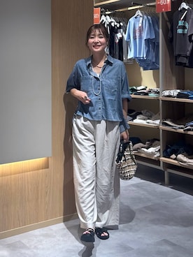「アイテム（かごバッグ、その他）」を使った、aichangwさん（レディース・164cm）の夏コーディネート