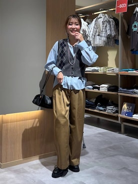 「GLOBAL WORK（グローバルワーク）のアイテム（ベスト）」を使った、aichangwさん（レディース・164cm）の秋コーディネート