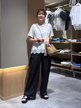 「LEPSIM（レプシィム）の3連ボールネックレス　287544（ネックレス、シルバー系）」を使った、aichangwさん（レディース）の夏コーディネート