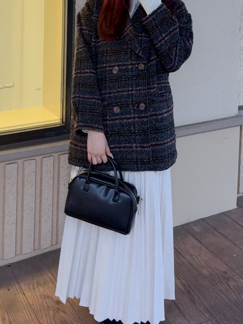 セール】☆ブークレチェックミドルコート（ピーコート）｜AS KNOW AS