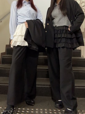 「AS KNOW AS plus（アズノゥアズプラス）のアイテム（シャツ/ブラウス）」を使った、sayoさん（レディース・163cm）の秋コーディネート