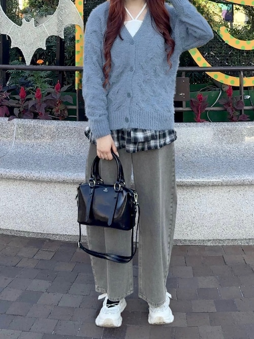 セール】☆フェザーケーブル編みVネックカーディガン（カーディガン