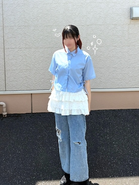 「AS KNOW AS plus（アズノゥアズプラス）のアイテム（パンツ）」を使った、sayoさん（レディース・163cm）の夏コーディネート
