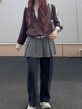 「アイテム（ジャージ）」を使った、sayoさん（レディース・163cm）の秋コーディネート