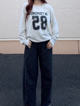 「AS KNOW AS plus（アズノゥアズプラス）のアイテム（トップス）」を使った、sayoさん（レディース・163cm）の秋コーディネート