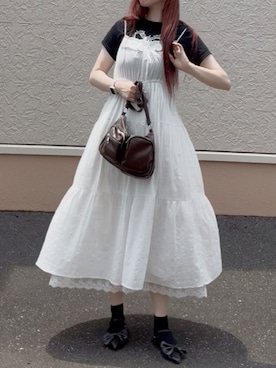 「AS KNOW AS plus（アズノゥアズプラス）のアイテム（ワンピース/ドレス）」を使った、sayoさん（レディース・163cm）の夏コーディネート