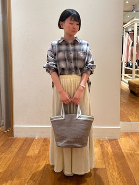 「アイテム（かごバッグ）」を使った、chiさん（レディース・149cm）の夏コーディネート