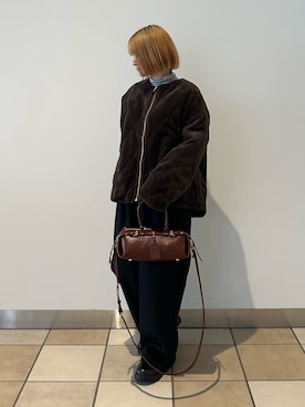 「アイテム（ムートンコート）」を使った、chiさん（レディース・149cm）の冬コーディネート