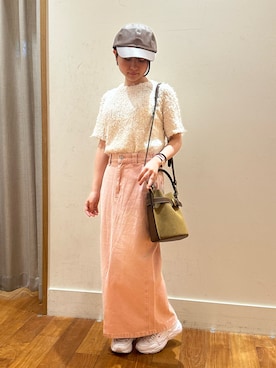 「アイテム（デニムスカート）」を使った、chiさん（レディース・149cm）の夏コーディネート
