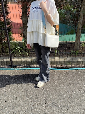 「アイテム（ショルダーバッグ）」を使った、mayuさん（レディース・160cm）の夏コーディネート