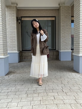 「アイテム（テーラードジャケット）」を使った、mayuさん（レディース・160cm）の夏コーディネート