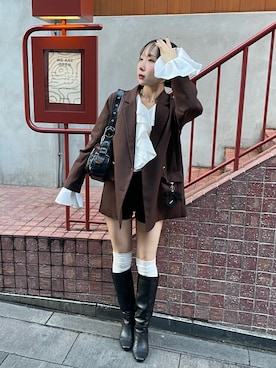 「NOGLE（ノグル）のアイテム」を使った、にきちささん（レディース・158cm）の秋コーディネート