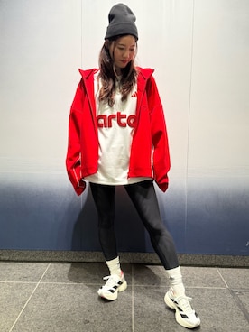 「アイテム（レギンス/スパッツ）」を使った、DMさん（レディース・162cm）の冬コーディネート