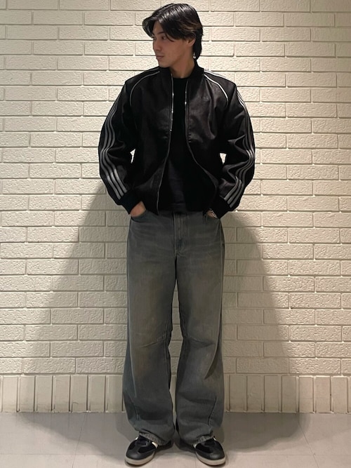 デニムジャケット（adidas／メンズファッション）（色：ブラック系