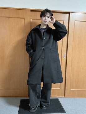 「アイテム（ステンカラーコート）」を使った、いのこさん（メンズ・174cm）の秋コーディネート