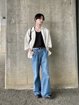 「LUENNA（ルエナ）のアイテム」を使った、いのこさん（メンズ・174cm）の夏コーディネート