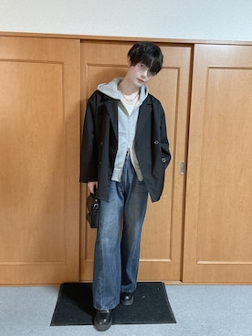 「アイテム（イヤーカフ）」を使った、いのこさん（メンズ・174cm・20代）の秋コーディネート