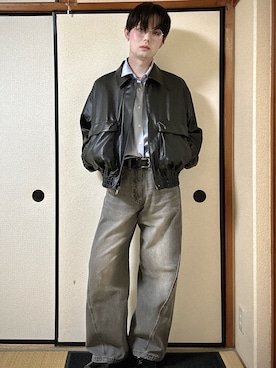 「WYM LIDNM（ウィム バイ リドム）のアイテム（ブルゾン）」を使った、いのこさん（メンズ・174cm）の春コーディネート