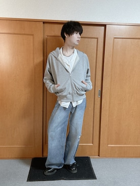 「アイテム（イヤーカフ）」を使った、いのこさん（メンズ・174cm・20代）の秋コーディネート