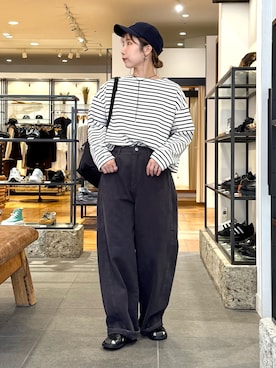 「アイテム（バックパック/リュック）」を使った、おゆさん（レディース・158cm）の秋コーディネート