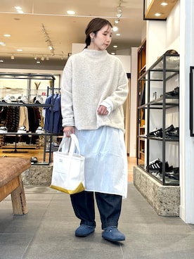 「アイテム（チュニック）」を使った、おゆさん（レディース・158cm）の秋コーディネート