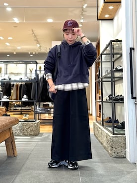 「アイテム（パーカー）」を使った、yukoさん（レディース・158cm）の秋コーディネート